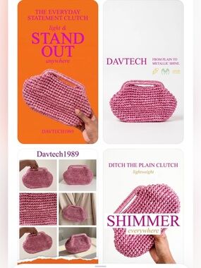 Handwoven Satin-Look Pink Woven Handle Bag